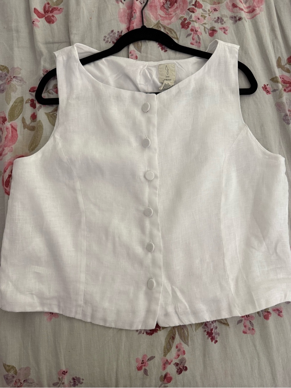 Joie White Linen Top with Subtle Texture